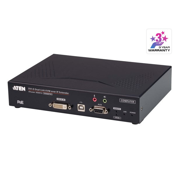 Aten Aten DVI Dual Link KVM over IP Transmitter with DC Power + Power over Ethernet support, supports up to 2560 x 1600 @ 60 Hz Aten Aten DVI Dual Link KVM over IP Transmitter with DC Power + Power over Ethernet support, supports up to 2560 x 1600 @ 60 Hz